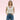 Textile Schlaufen-Halskette in pink und weiß am Modell getragen.